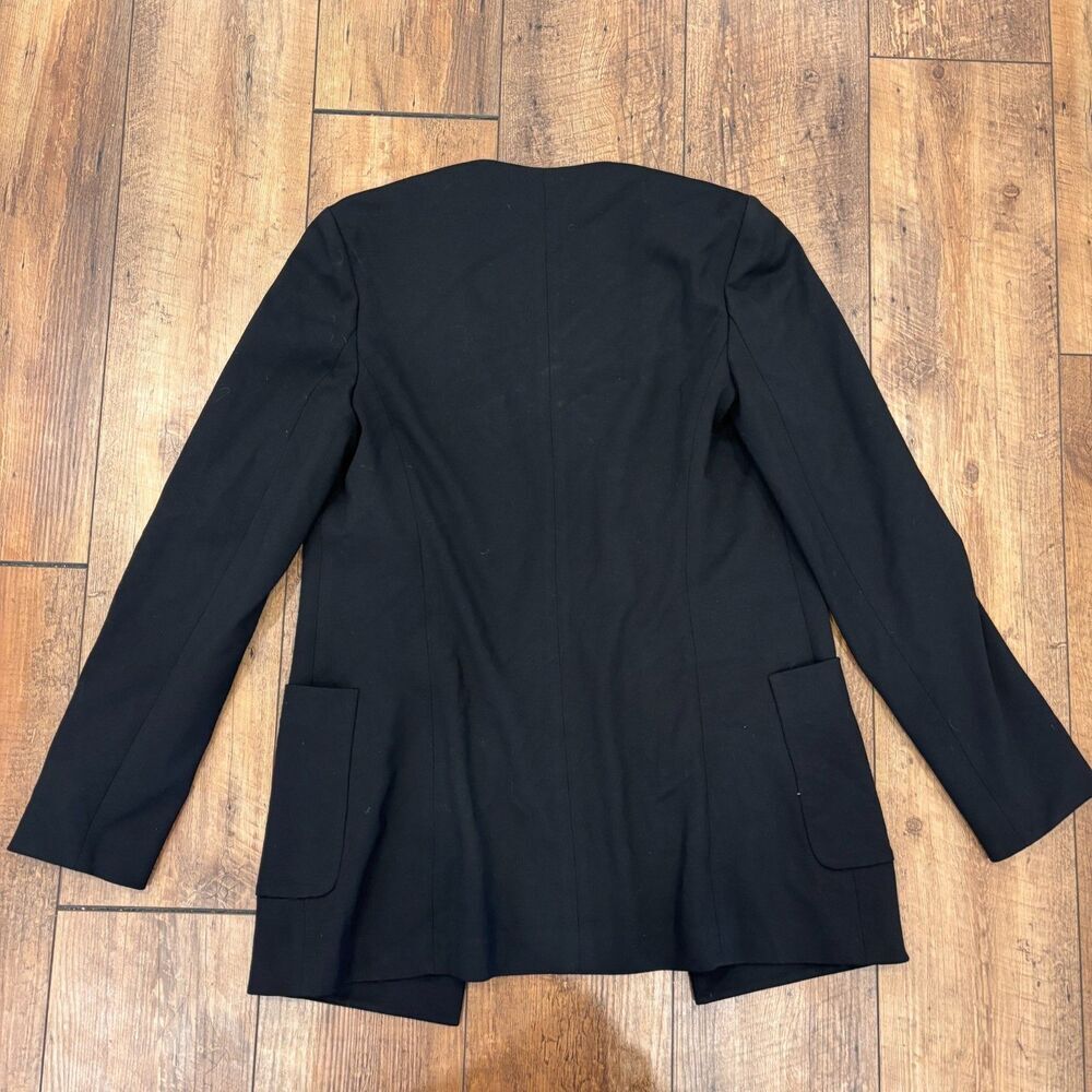 Theory Lindrayia Blazer in Black Women's Size 8 Slim Fit Open Front Patch Pocket - Picture 4 of 9
